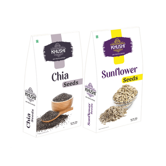 KHUSHI Edible Seeds Combo 200g*2 (Chia and Sunflower)