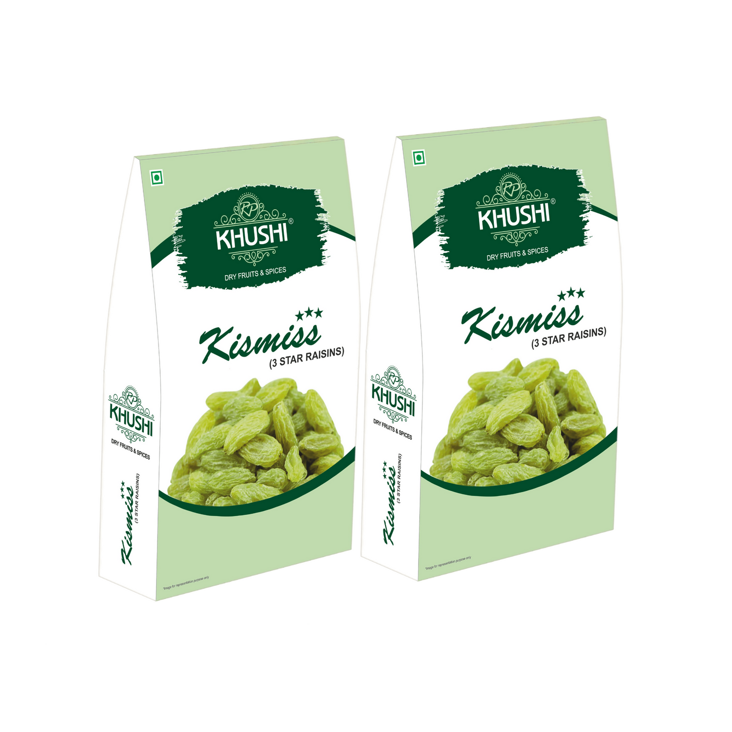 KHUSHI 100% Natural Premium Green Raisins 3 Star | Hari Dakh | Indian Kismish |
