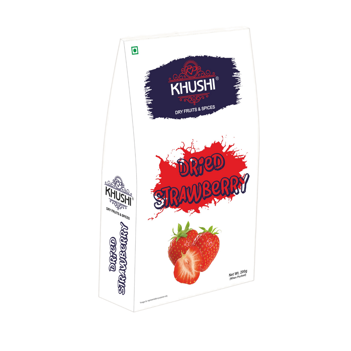 KHUSHI Dehydrated Dried Strawberry Fruit | 100% Natural Premium |